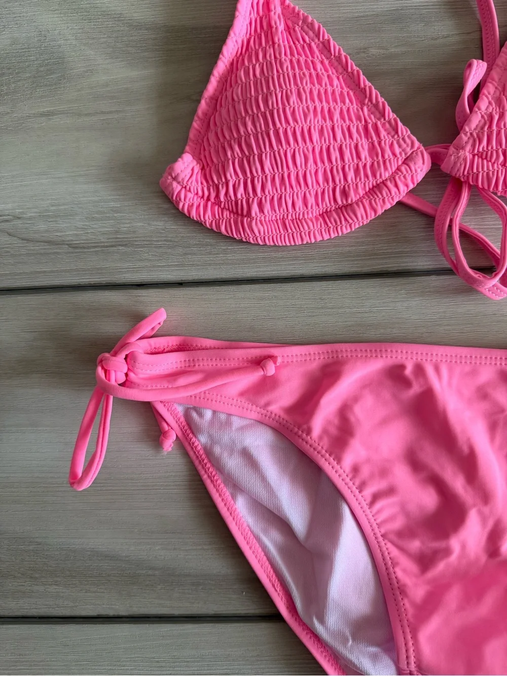 Snapper Rock Shirred Triangle Bikini Pink Size 16 NWT IN PACKAGE